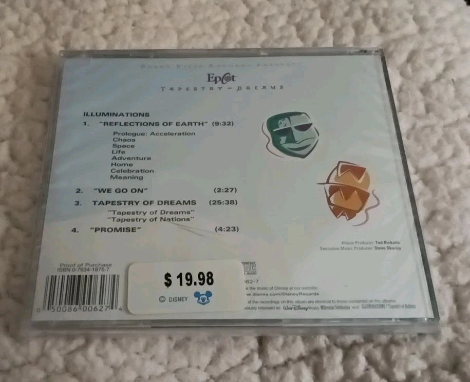 RARE & BRAND NEW Disney Epcot Soundtrack- Tapestry of Dreams CD (2001) SEALED Foto 2 de 3