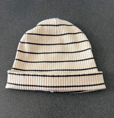 Baby Mütze Unisex Baby Kleinkind  Beige mit Streifen von H&M Gr. 74/80