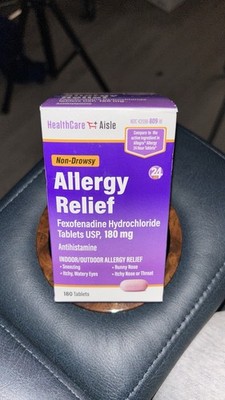 Allergy Relief 180 Mg Non-Drowsy Healthcare Aisle 180 Tablets Per Bottle NEW