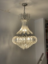 Classic Small Ceiling Chandelier-Bulkhead fitting-Acryic Drops.