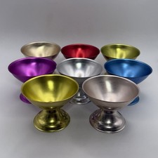 Vintage Anodized Aluminum Ice Cream Cup Holders Colorful Set Of 8 Vintage Anodized Aluminum Ice Cream Cup Holders Colorful Set Of 8