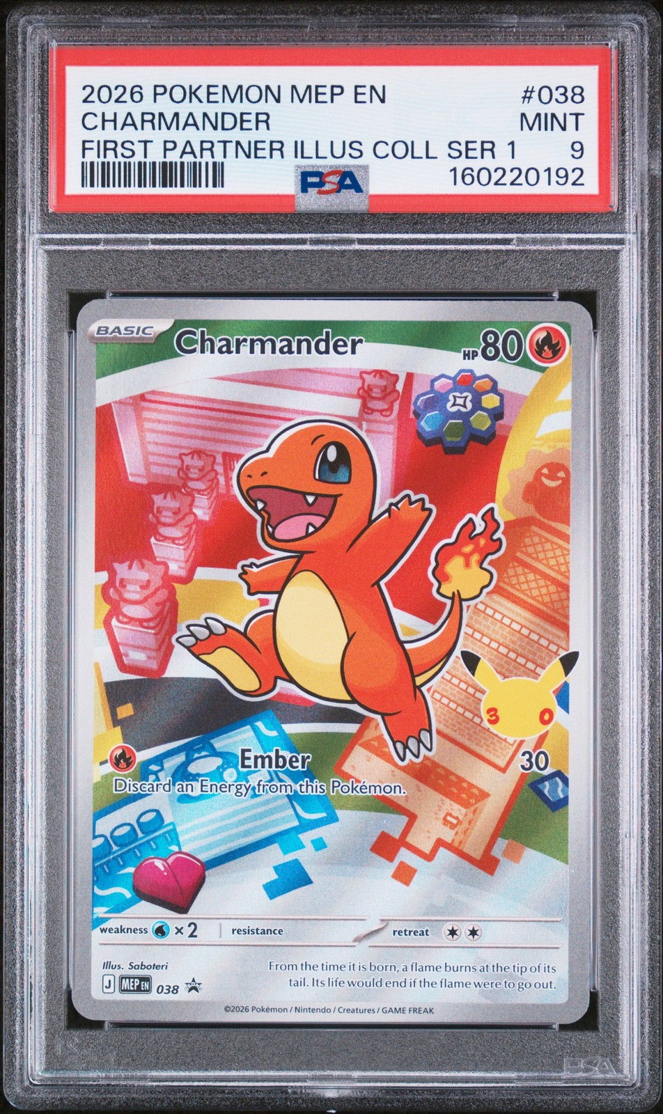 2026 POKEMON MEP EN-ME BLACK STAR PROMO #038 CHARMANDER PSA 9