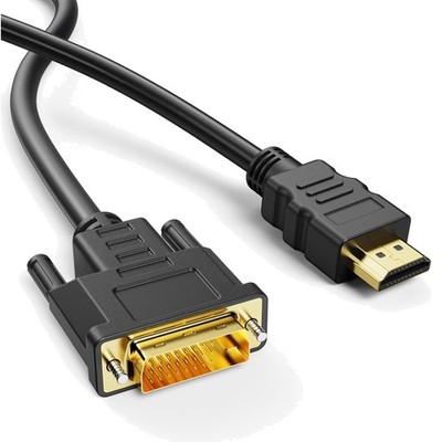 HDMI auf DVI Kabel 1m, DVI-D 24+1 auf HDMI Adapter, Full HD, Monitorkabel