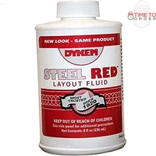 Red Layout Fluid 8 oz Liquid Lubricant for Metal Parts, Rust Prevention