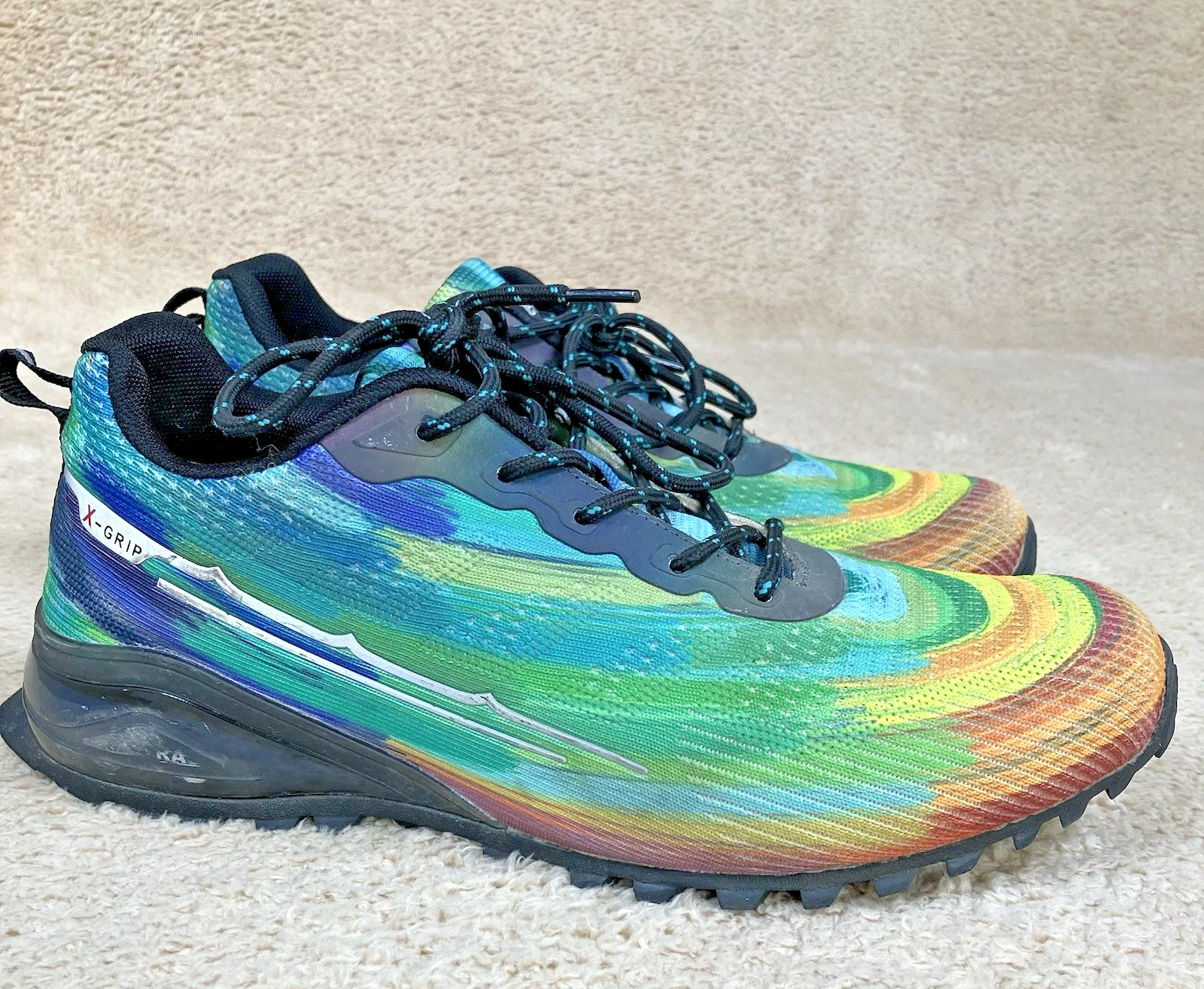 Kricely Mens US 10.5 Multicolor Ultra X-Grip Trail Running Hiking Shoes Sneakers