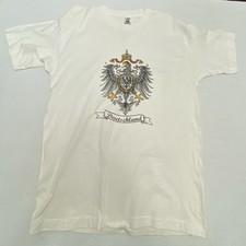 Vintage single Stitch Fruit Of The Loom White German Eagle T Shirt Deutschland