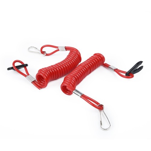 1Pair PWC Jet Ski Wave Runner Key Lanyard Stop Kill Switch Safety Red For Yamaha - Picture 3 of 11