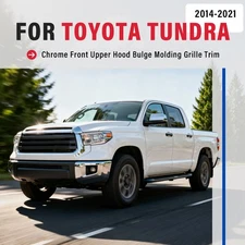 Chrome Front Upper Hood Bulge Molding Grille Trim For Toyota Tundra 2014-2021