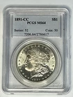 1891-CC Morgan Silver Dollar $1 PCGS MS64 ~ Blazer! Looks PL ~  Free US Shipping