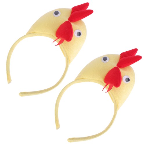 2pcs Masquerade Chicken Hair Performance Performance Coiffe Party Decor Yellow - Zdjęcie 8 z 12