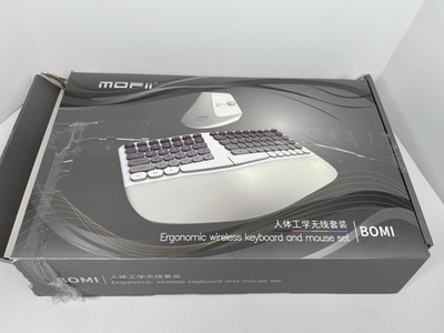 Wireless Keyboard and Mouse Combo, Ergonomic Wave Keys, Cushioned Palm Rest