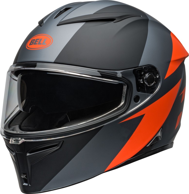 Casque BELL Lithium Cisaille gris orange avec visière solaire pour motard