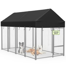 Waterproof UV Dog Kennel Roof Cover 10x5 Heavy Duty Outdoor Canopy Tarp Black