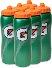 Gatorade 32 Oz Squeeze Water Sports Bottle - Value Pack of 6 - New Easy Grip Des