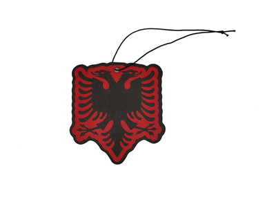 Albanien Flagge Auto Duftbaum - Lufterfrischer Schwarz Eis - Parfum Shqiptar