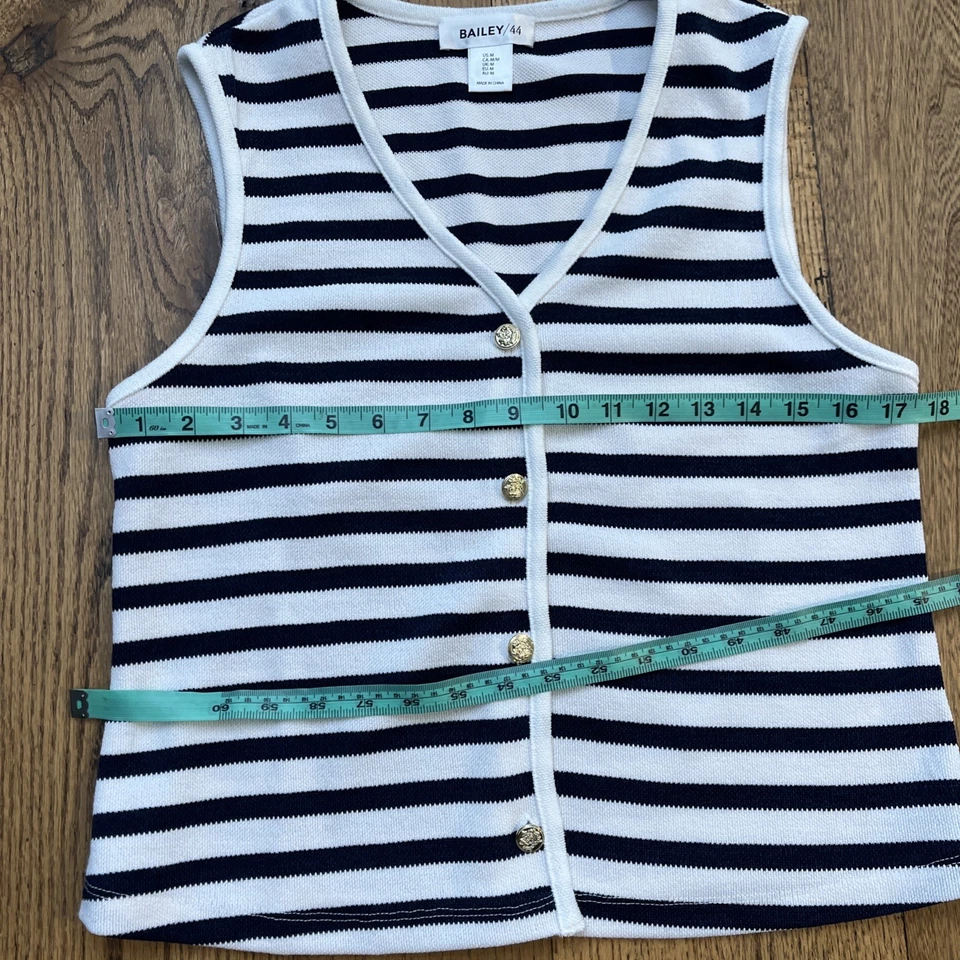 Chaleco sin mangas Bailey 44, blanco azul sin mangas náutico a rayas, para mujer M Foto 4 de 4