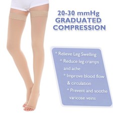 Compression 20-30mmhg Thigh High Relief Stockings Footless Supports Sock Therapy