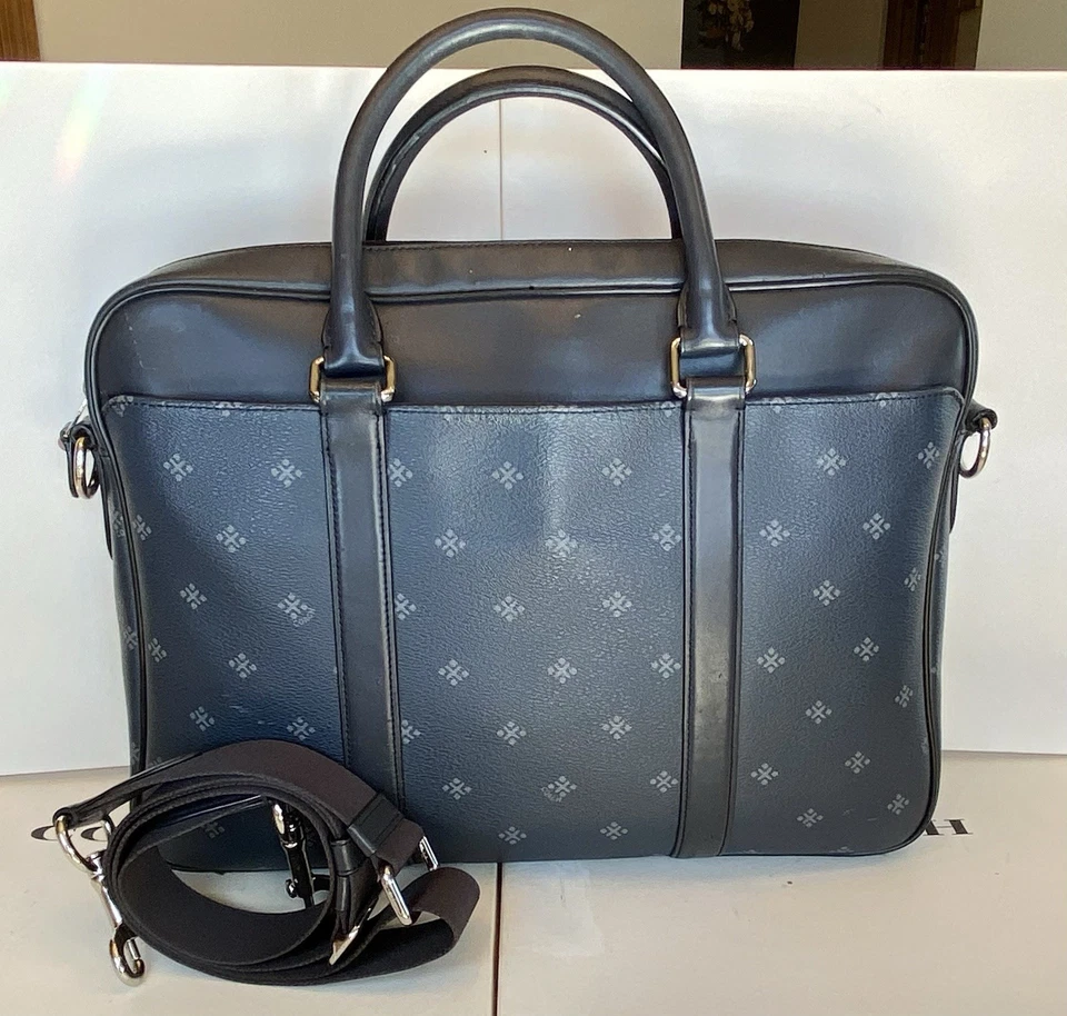 Calzoncillo Coach F27456 Perry Slim Convertible con Estampado de Foulard de Diamante Cuero Azul Foto 2 de 4