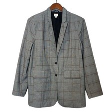 A New Day Womens Oversized Plaid Blazer Size XXL Pockets Houndstooth Window Pane
