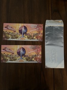 Walt Disney World 1982 Epcot Commemorative Opening  Day Ticket Stubs (2)
