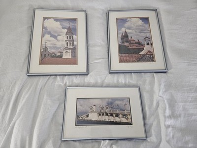   Vintage St. Augustine Framed Photos   Bridge, Basilica & Flagler   