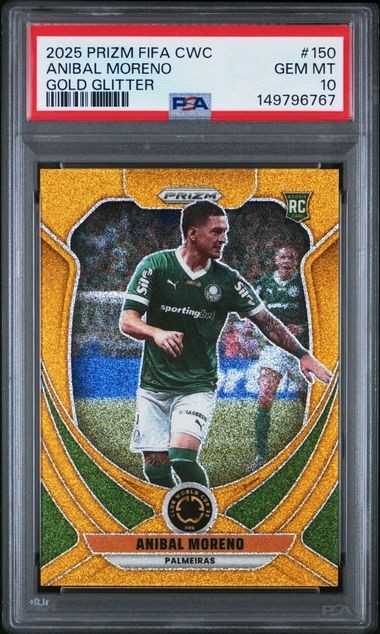 2025 PANINI PRIZM FIFA CLUB WORLD CUP 150 ANIBAL MORENO GOLD GLITTER 1/10 PSA 10