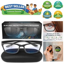 Stylish Blue Light Blocking Glasses for Women  Men   Helps Ease Digital Eye ...