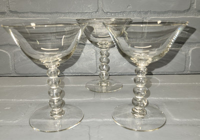 Three Vintage Imperial Glass Candlewick 5'' Champagne/Sorbet Glasses