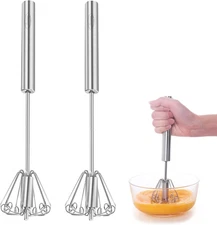 Egg Whisk, [2 Pack] Stainless Steel Blender for Home - Versatile Tool for Egg Be