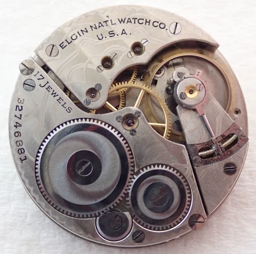 ANTIQUE 16s ELGIN 17 JEWEL GRADE 387 OPEN FACE POCKET WATCH MOVEMENT