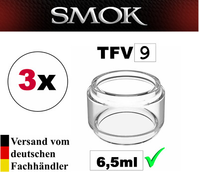3 x Smok TFV9 Glastank 6,5ml Ersatztank Ersatzglas Tank Bulb 