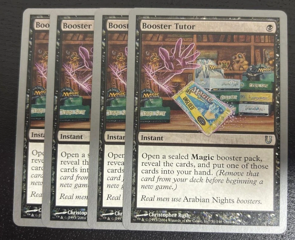 MTG 4X UNHINGED BOOSTER TUTOR NM MAGIC THE GATHERING UNCOMMON BLACK INSTANT - Image 3 of 4