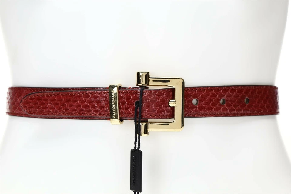 BURBERRY Woman's Snakeskin Red Leather Belt Sz 40 New! 135202 - Image 3 of 4