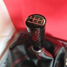 Ms Black Carbon 6sp Stick Shift Gear Knob For Mazda 2 3 5 6 Cx-5 Mx5 Miata Sport
