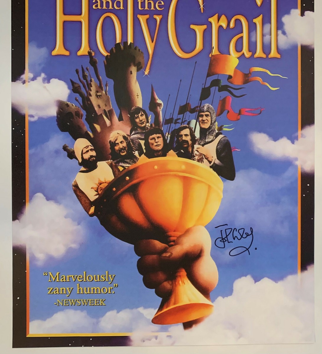John Cleese Signed Monty Python Holy Grail Movie Poster 27 x 40