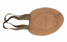 ANGELO LUZIO CANVAS PLEATED HALF SOLE BALLET SLIPPER- JAZZY TAN-SIZE 5