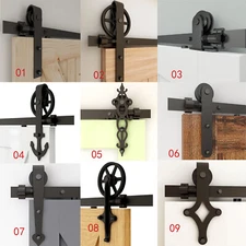 4-12FT Sliding Barn Door Hardware Track Roller Kit For Single/Double Wooden Door