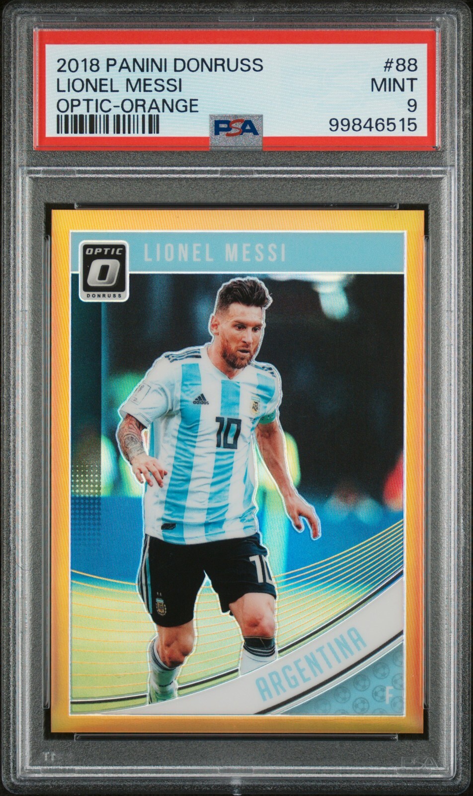 2018-19 Panini Donruss - Lionel Messi #88 Optic Orange /99 PSA 9