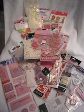LOT 30 mixed brands Valentine Scrapbook Embellishment stickers hearts