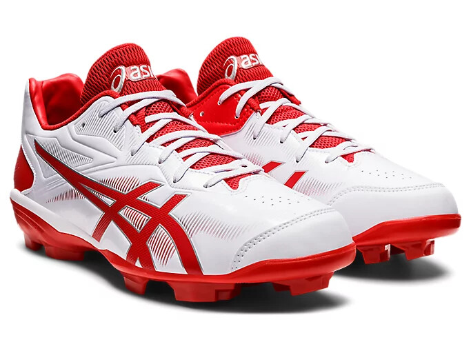 ASICS STAR SHINE 3 1123A033 101 White Red Baseball Cleats | eBay