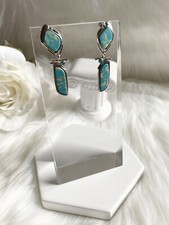Turquoise Earrings Dangle Bohemian Long Drop Resin Stone Earrings