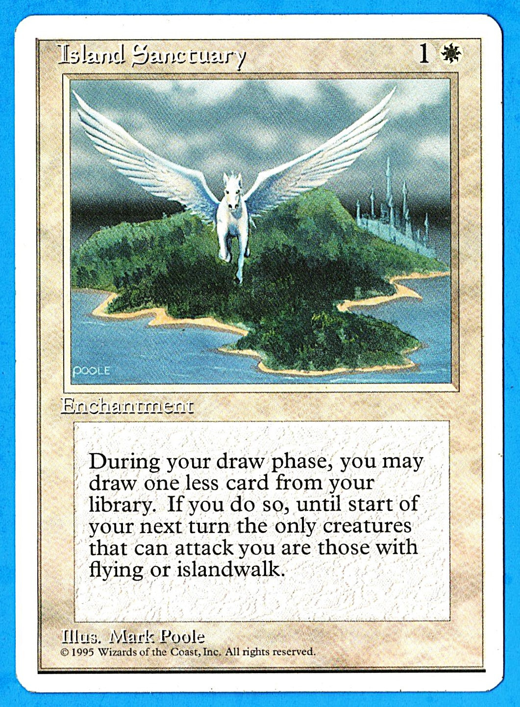 Island Sanctuary - 1995 4th Edition MTG White Rare Enchantment LP  (A)