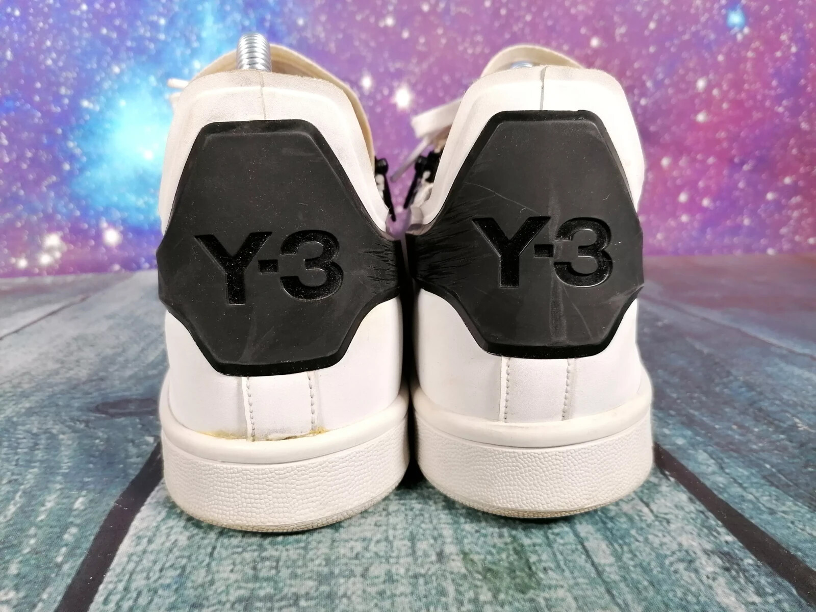 Adidas Yohji Yamamoto Trainers Y3 Zipped White & Black Leather Size UK