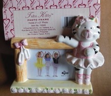 Tutu Kitty Ballerina Cat Frame Russ Berry fits about a 3x2" photo Dance gift