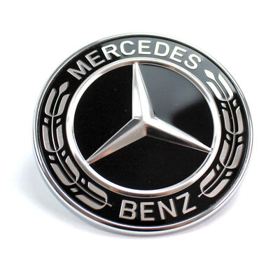 Genuine Mercedes-Benz Star Hood Emblem - Chrome/Blue Badge For Front Grille Replacement 5 thumbnail image