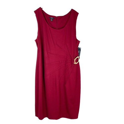 alfani red dress ALFANI Red & Black 3/4 Sleeve Stretch Dress Size Small Please Read Description