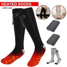 4000mAh Electric Heated Socks Rechargeable Battery Sock Men/Women Thermal Winter
