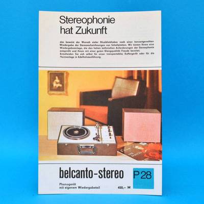 Belcanto Stereo Phono Device German Democratic Republic 1969 | Brochure Advertising Advertising Sheet Dewag P28 F