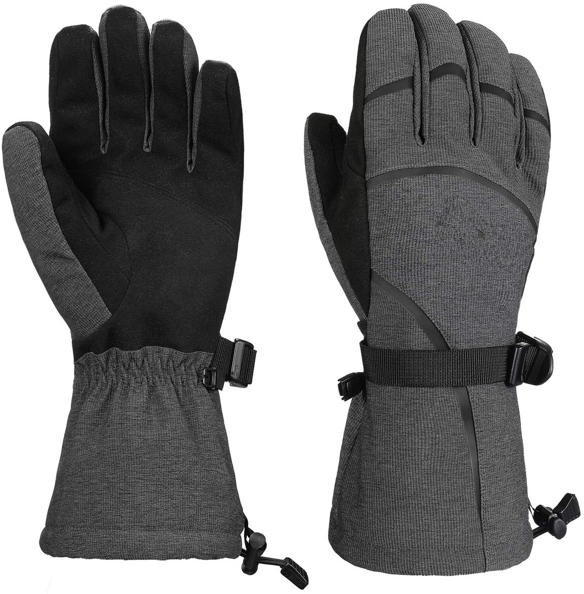 Ski Gloves Waterproof Breathable Winter Gloves, Eco Friendly  (Black,Size:L)