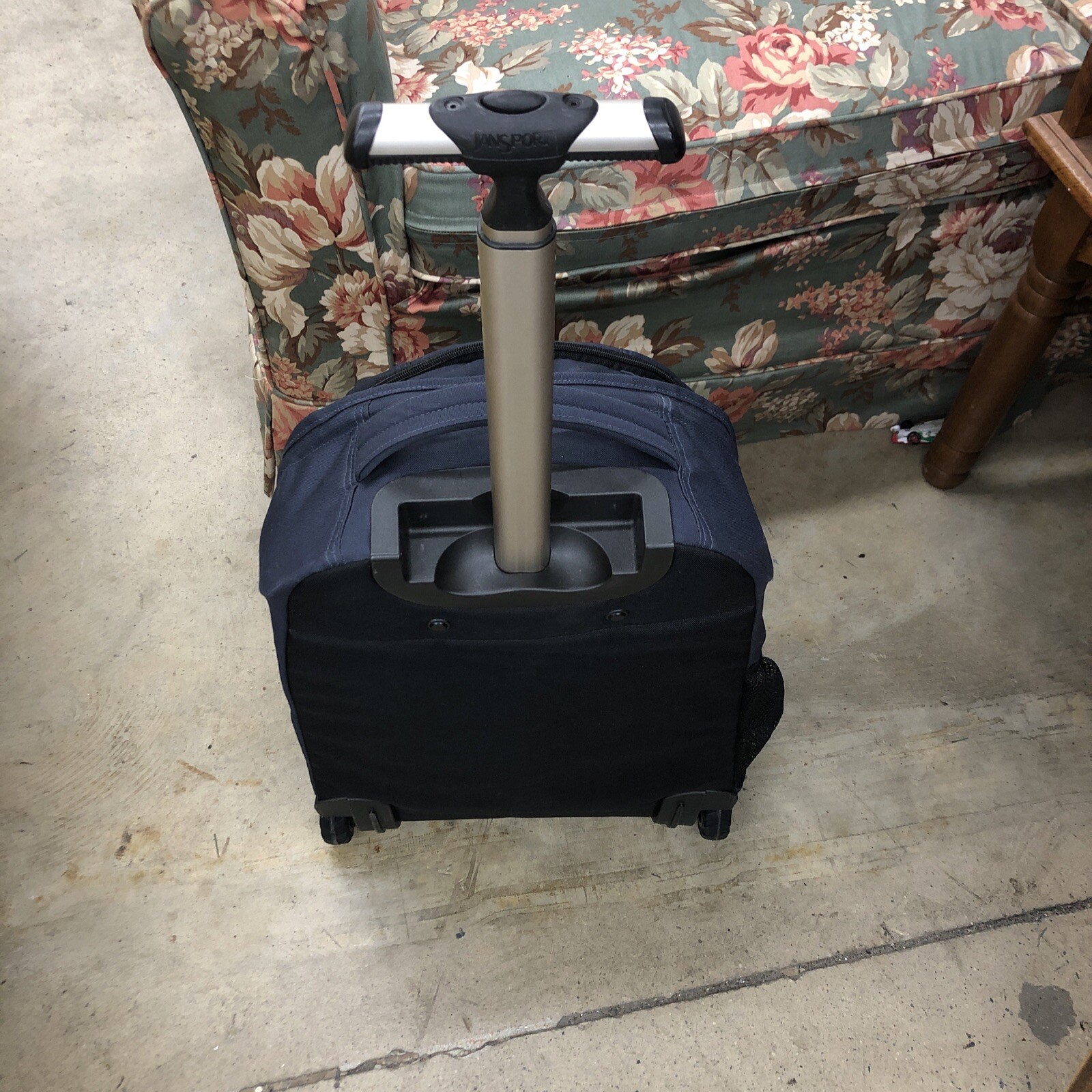 JanSport Rolling Backpack Laptop Bag, Navy Blue Zippers wheels And